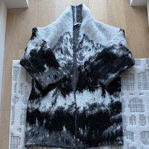 Zara Black and Gray Cardigan Sweater